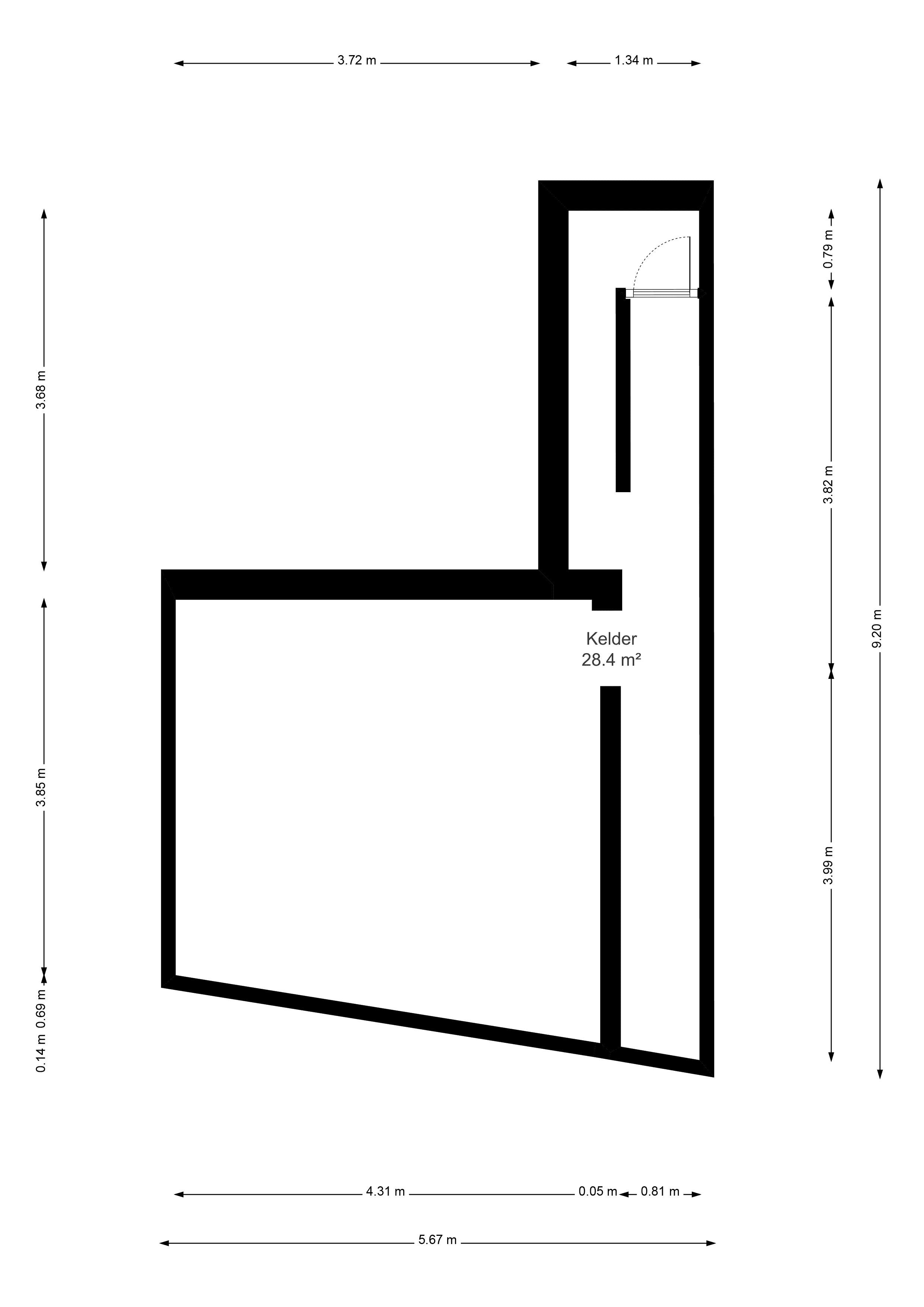 Plattegrond van de kelder