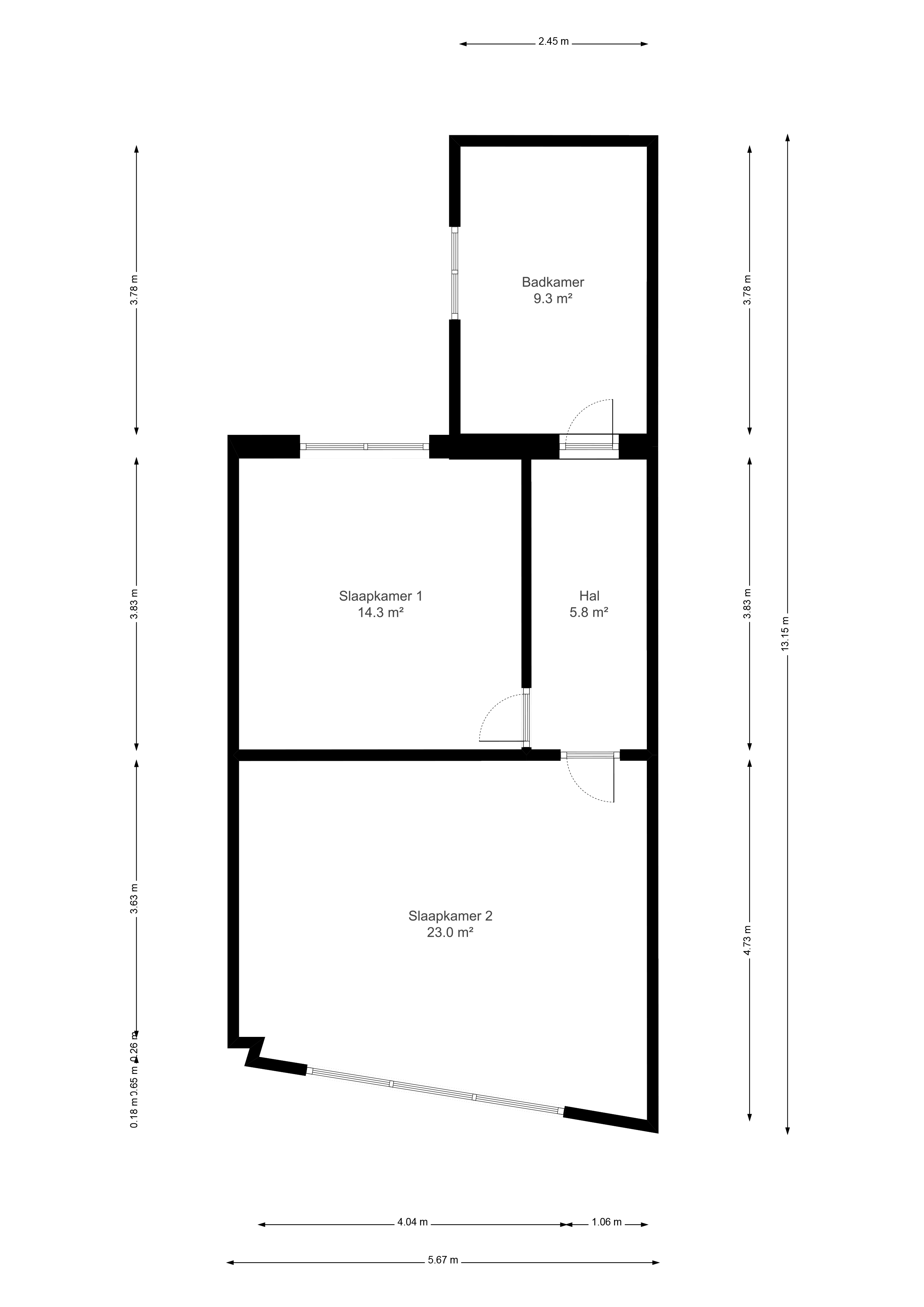 Plattegrond van de eerste verdieping