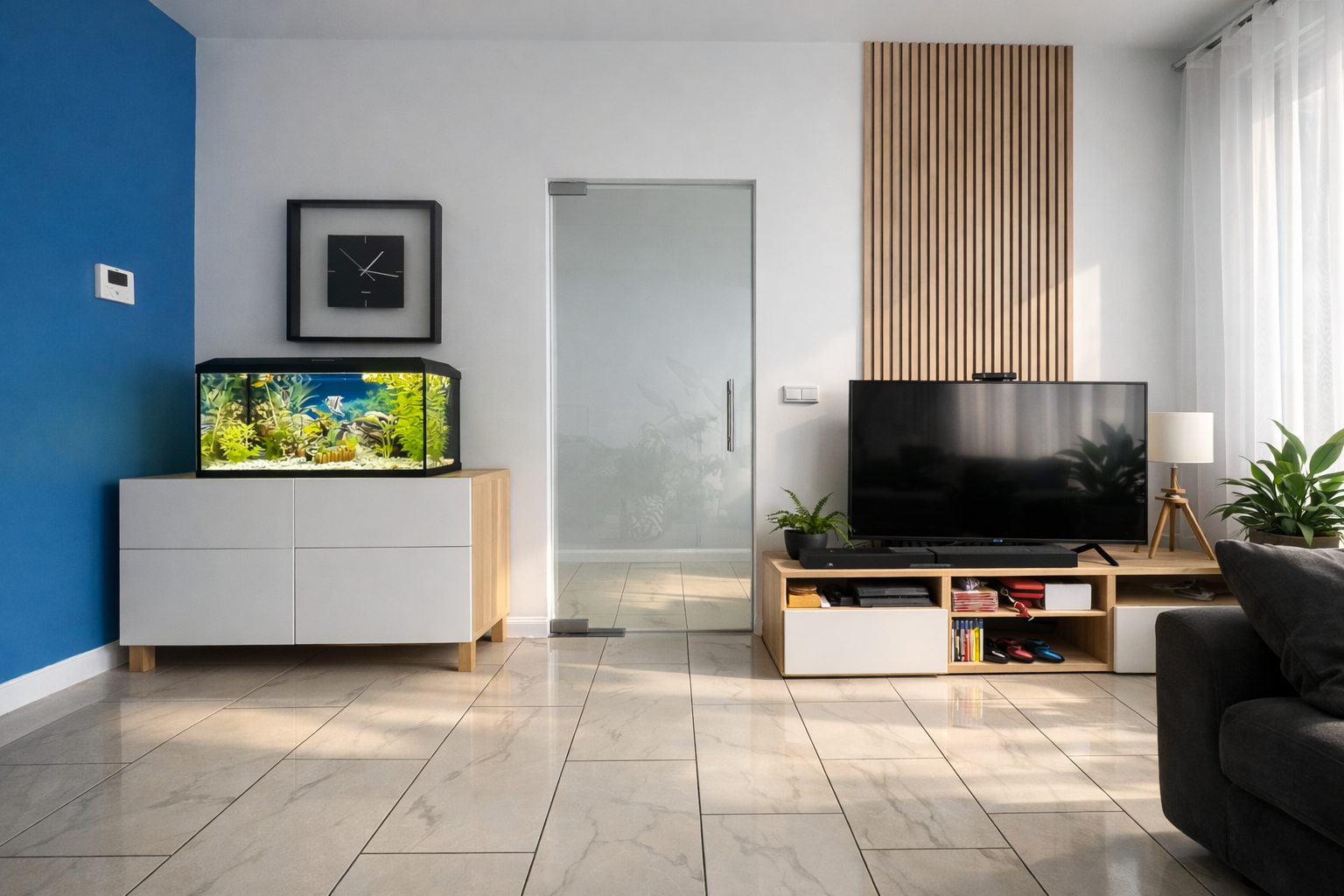 Woonkamer met toegang tot de hal